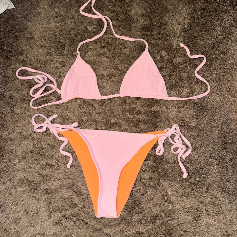 Pink and orange reversible daily drills swim suit